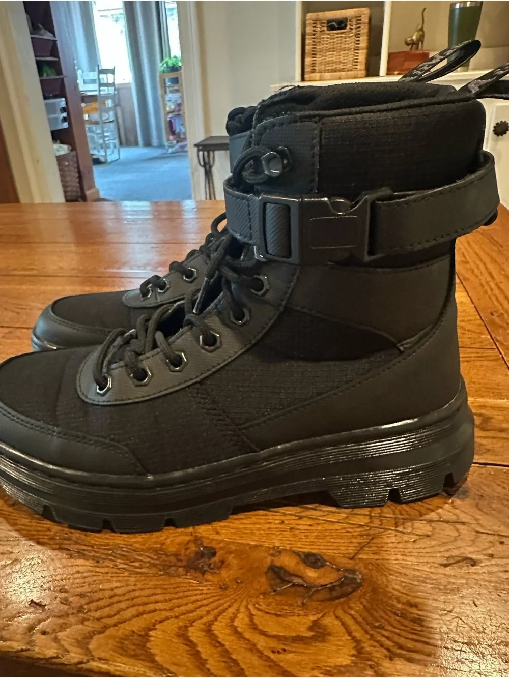 Dr Martens Men's Black comb Tactical Lace-Up Boots with Ankle Strap size 8